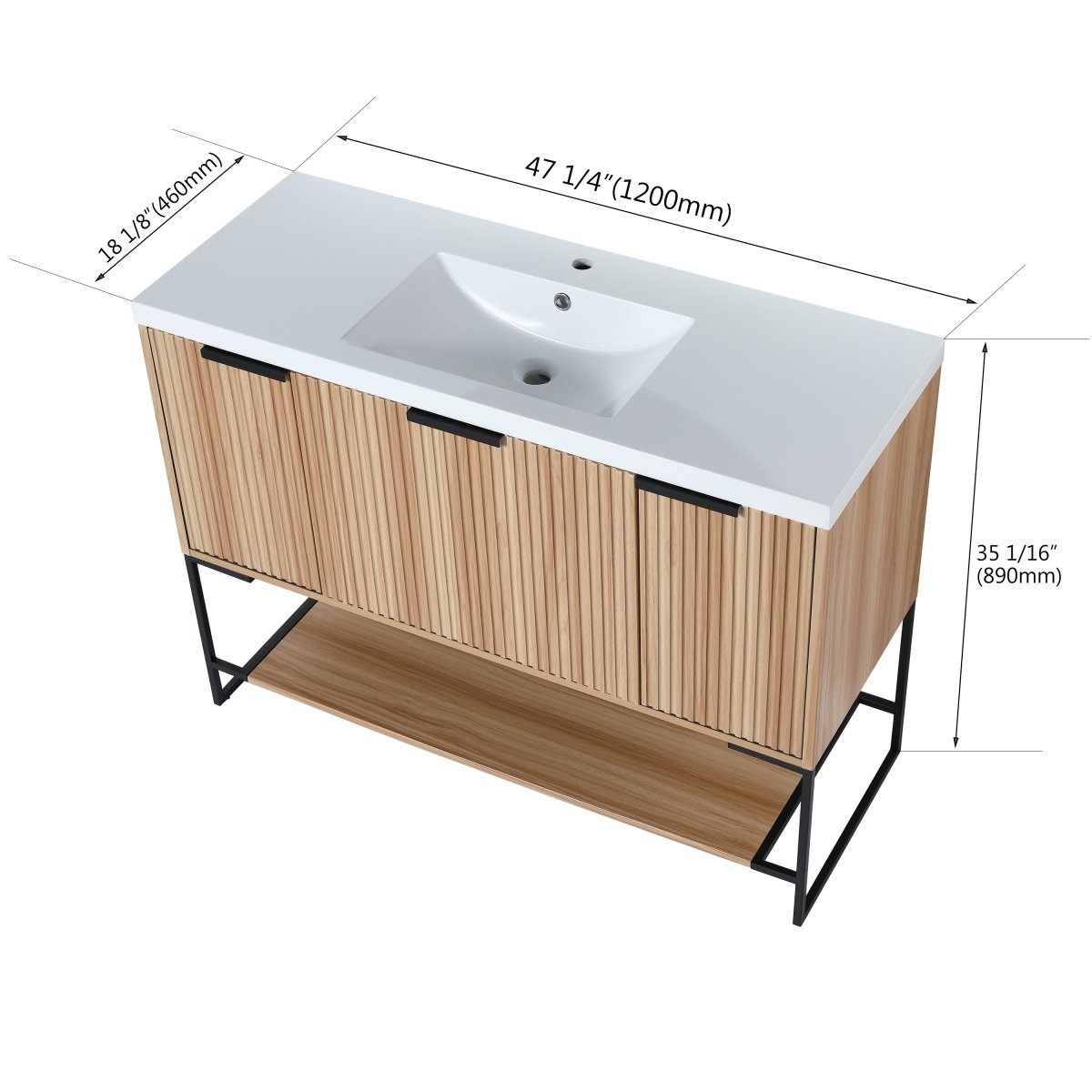 48 Inch Freestanding Bathroom Vanity With Resin Basin,48x18 – Modland
