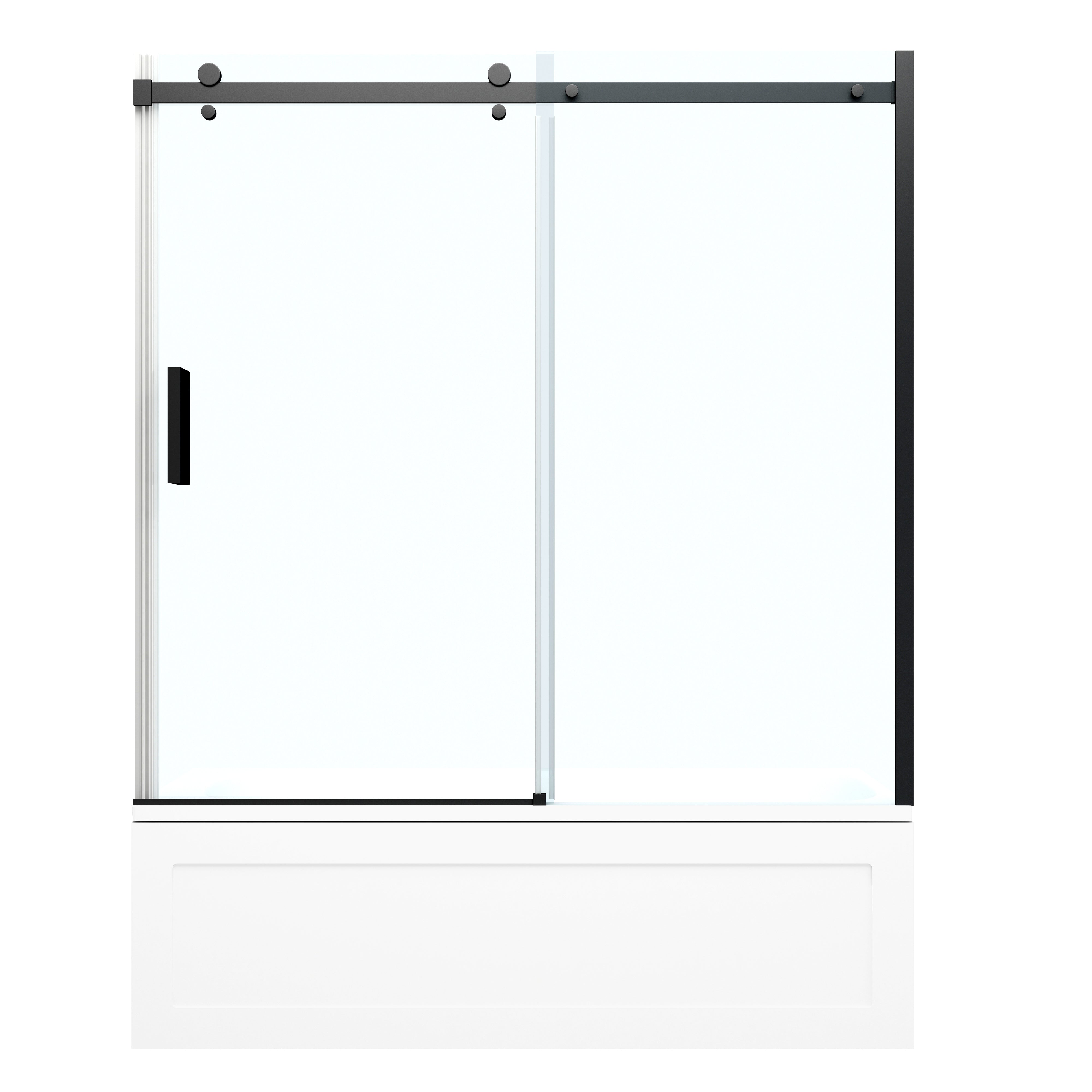 Modland 5660in x 58in Frameless Sliding Bathtub Door Tub Screen wit