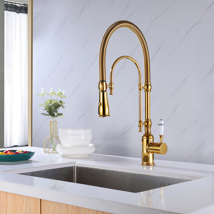 Classical Pull Down Multi-function Kitchen Faucet with Single Lever Handle - Modland
