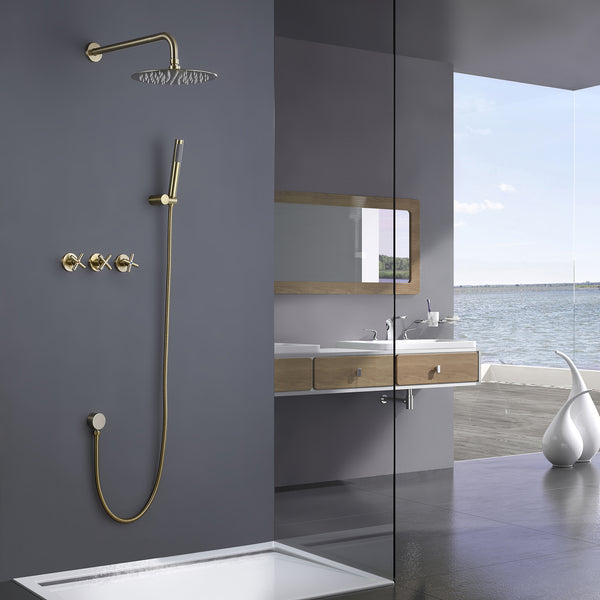 Luxury Wall Mounted Complete Shower System with Rough-in Valve