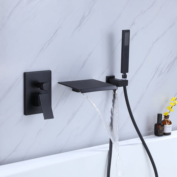 Wall Mounted Pressure Balance Waterfall Tub Spout with Handshower - Modland