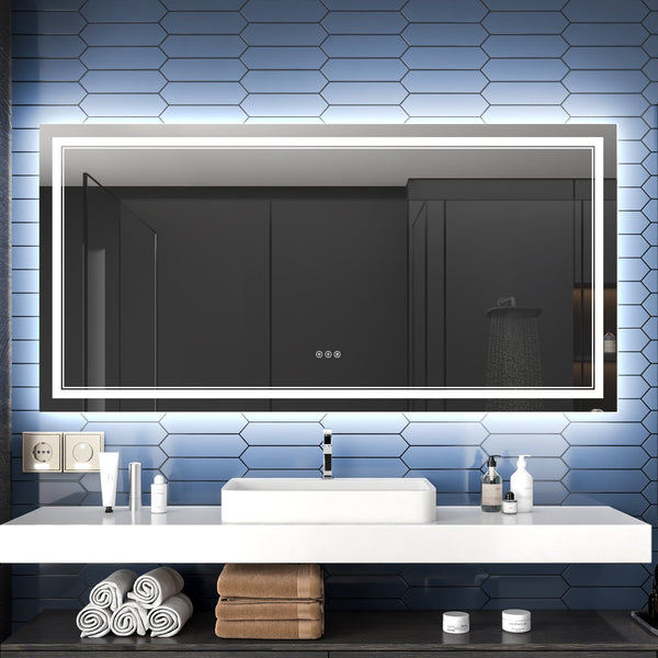 Linea 72" W x 36" H Modern Bathroom Lights over Mirror for Enhanced Illumination - Modland