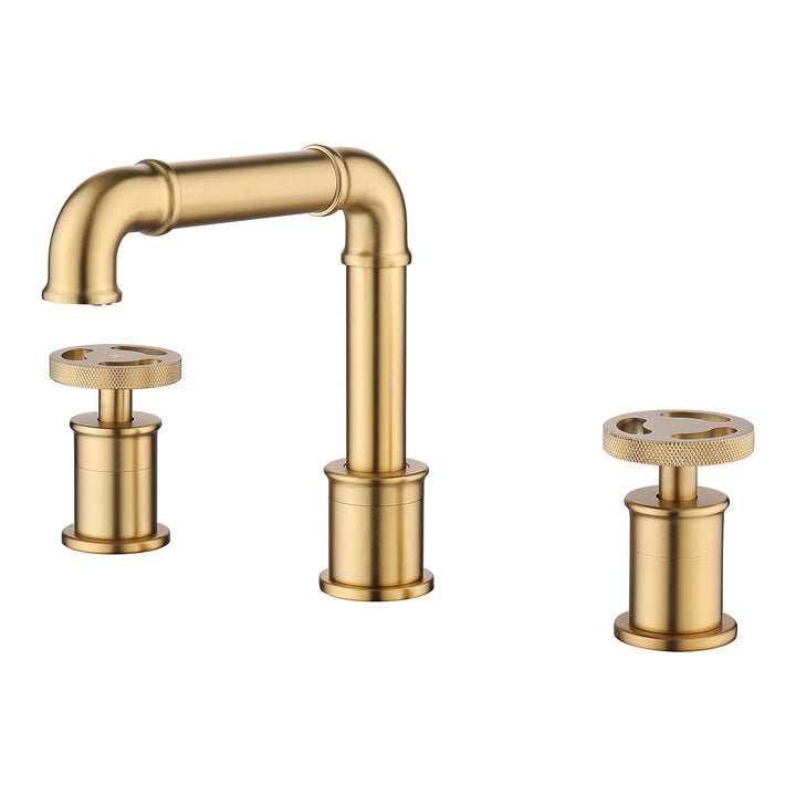 Deck Mounted Dual Handles Modern Industrial Style Bathroom Sink Faucet - Modland