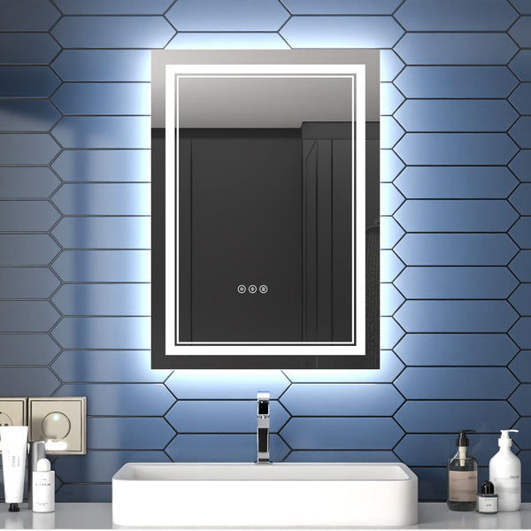 Linea 20" W x 28" H LED Mirror Bathroom with Energy-Efficient Lighting - Modland