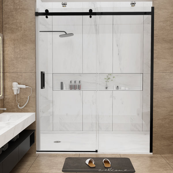 Modland 56-60-in x 74-in Single Sliding Frameless Shower Door With 5/16" Tempered Glass
