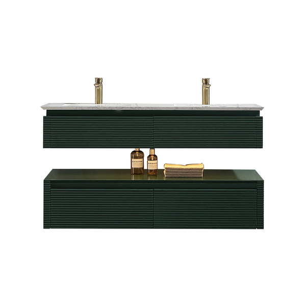 48'' Floating Bathroom Vanity with LED Functionality and Double Sinks