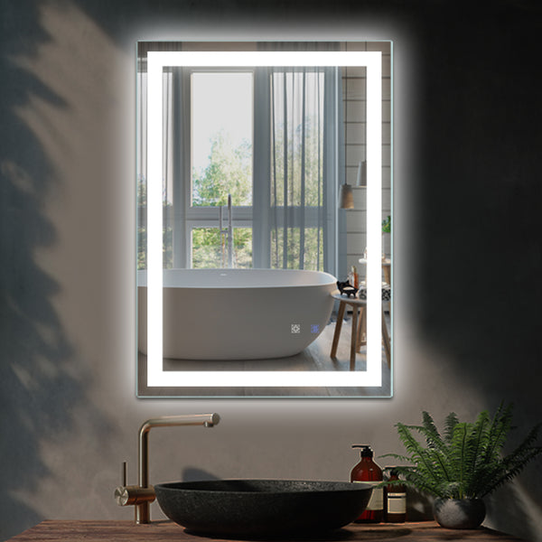Modland LED Bathroom Vanity Mirror with Light,20x 28 inch, Anti Fog, Dimmable,Color Temper 5000K,Backlit + Front Lit