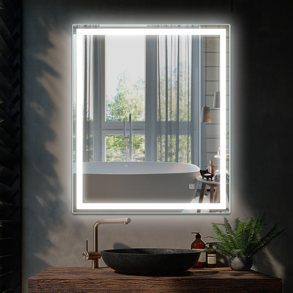 Modland LED Bathroom Vanity Mirror with Light,30*36 inch, Anti Fog, Dimmable,Color Temper 5000K,Backlit + Front Lit