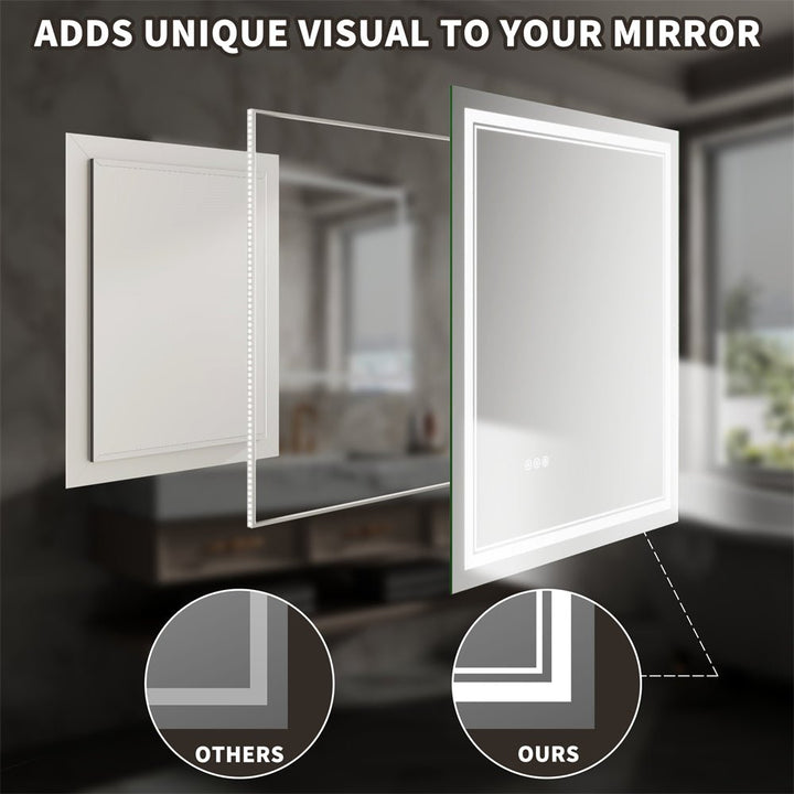 24x32 inch LED Mirror Visual Design Upgrade