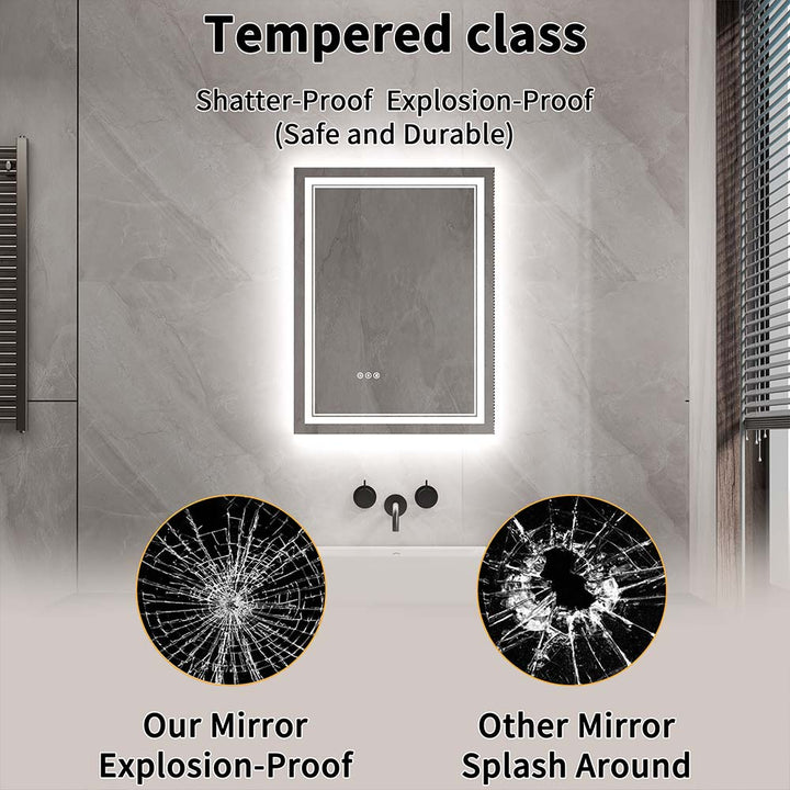 24x32 inch Tempered Glass Vanity Mirror