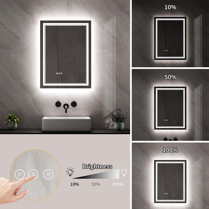 24x32 inch Vanity Mirror Brightness Adjustment