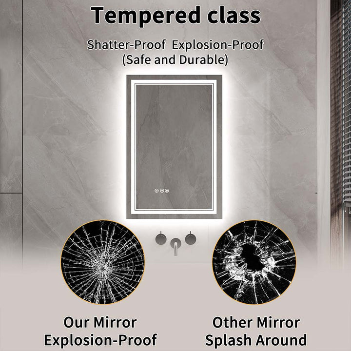 24x36 inch Tempered Glass Vanity Mirror