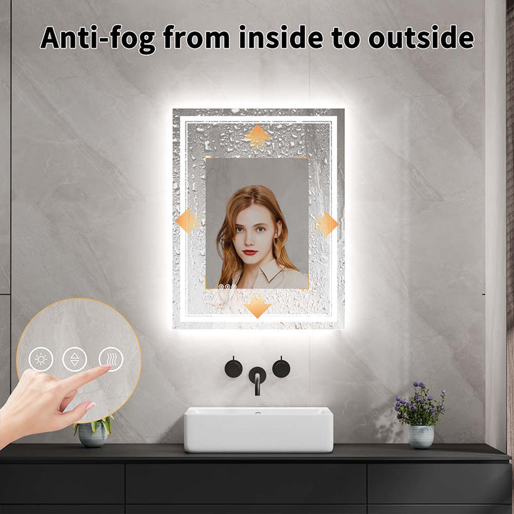 28x36 inch Vanity Mirror Anti Fog Feature