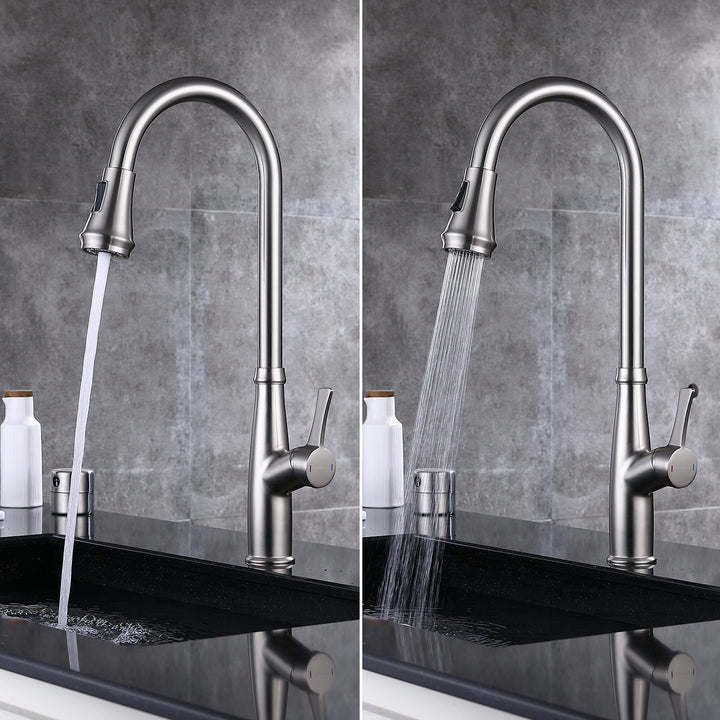 Pull Out Single Handle Two Function Deck Mounted Kitchen Faucet - Modland