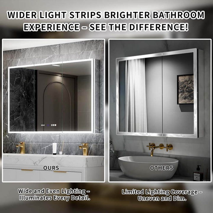 30x32 backlit medicine cabinet light comparison