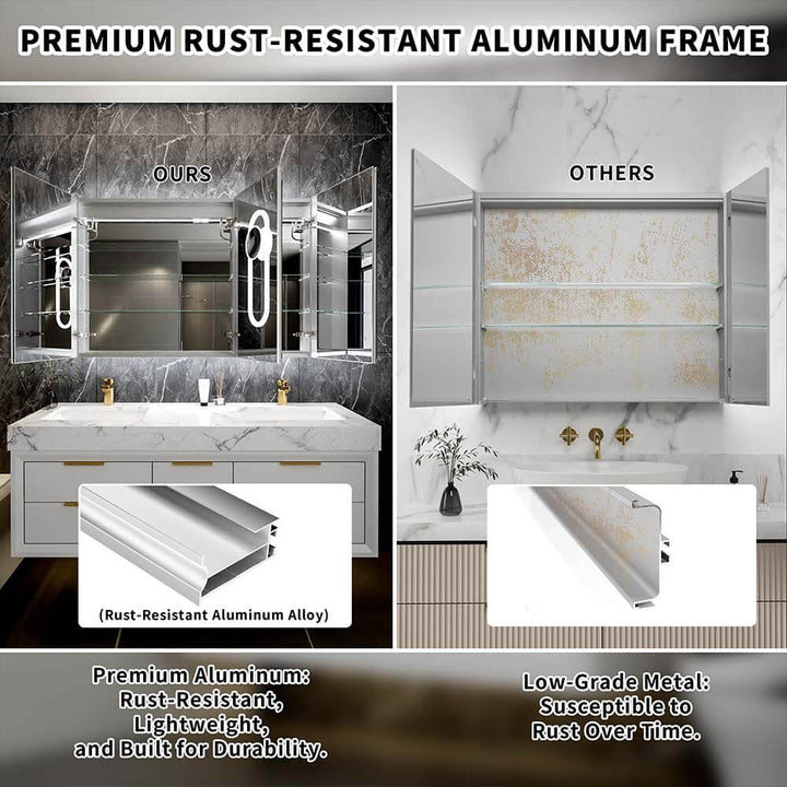 30x32 backlit medicine cabinet premium aluminum vs low grade