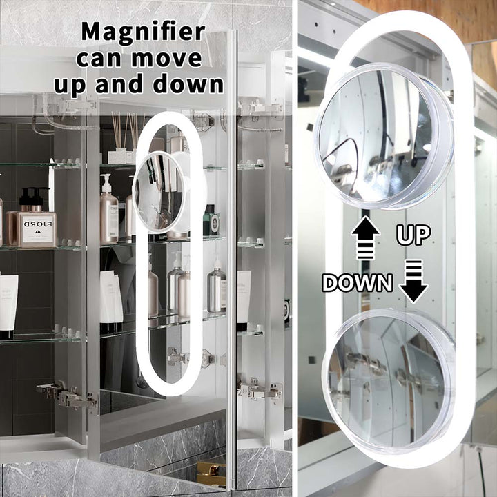 30 x 32 backlit medicine cabinet with magnifier