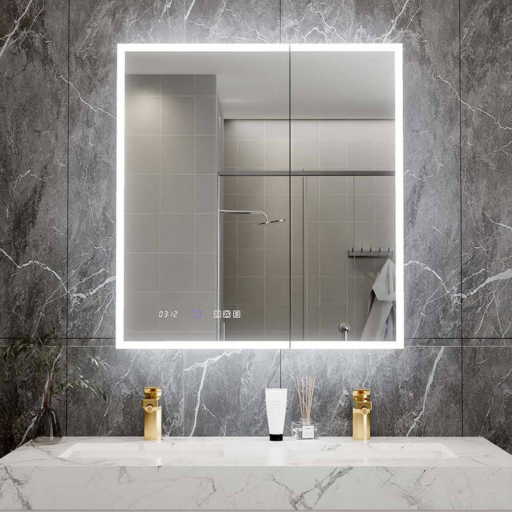 30x32 lit bathroom medicine cabinet with lights wall mounted