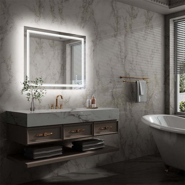 32x40 inch LED Mirror Luxury-Bathroom Vanity Scene