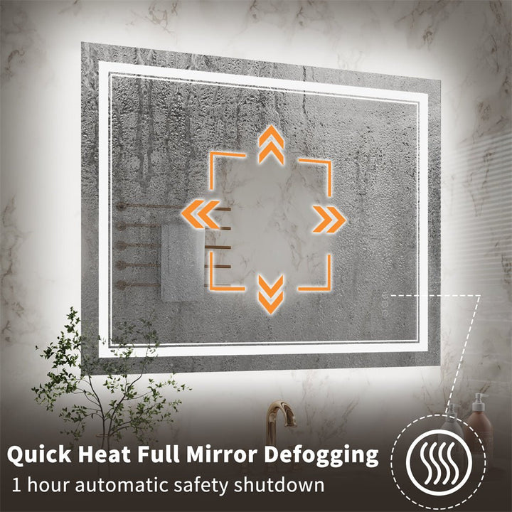 32x40 inch led mirror defogging feature