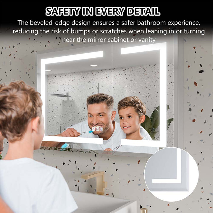 36-inch led bathroom mirror medicine cabinet anti fog