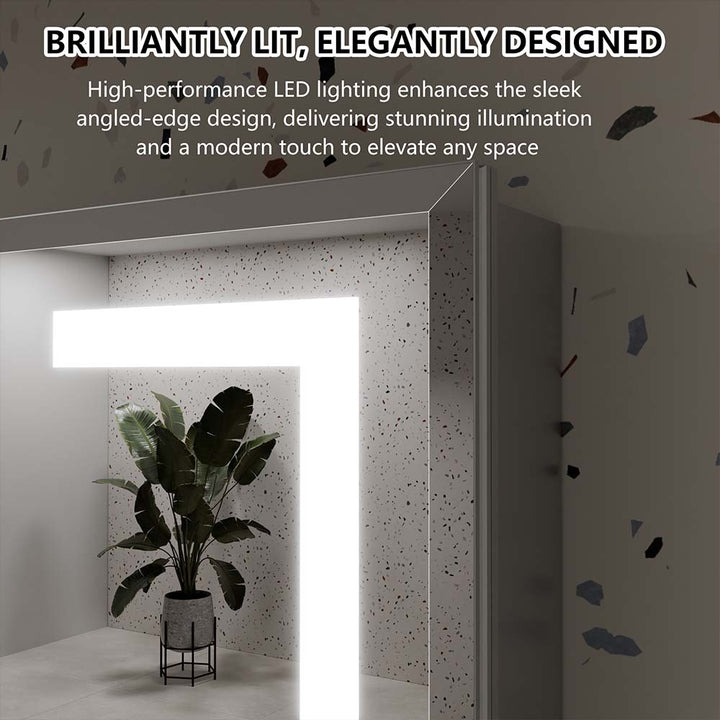 36 inch medicine cabinet with led lighting close up