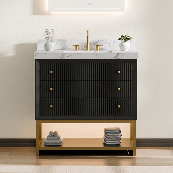 36 inch modern bathroom vanity black