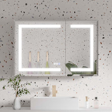 36x24 inch LED Beveled Mirror Medicine Cabinet with Vanity Mirror