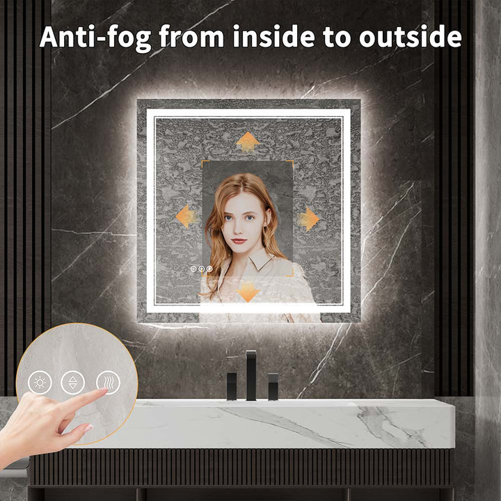 36x36 inch Vanity Mirror Anti Fog Feature