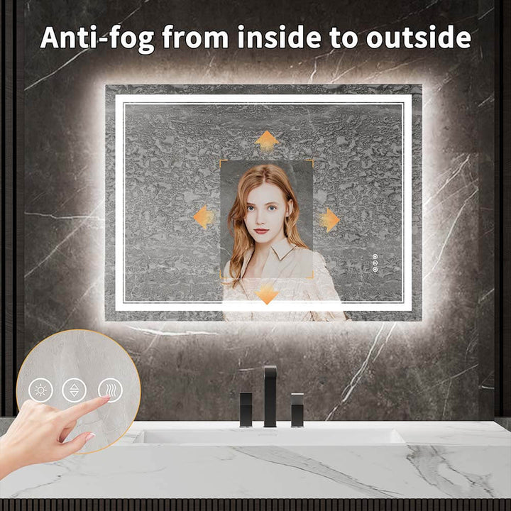 36x48 inch Vanity Mirror Anti Fog Feature