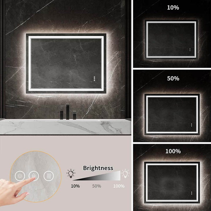 36x48 inch Vanity Mirror Brightness Adjustment