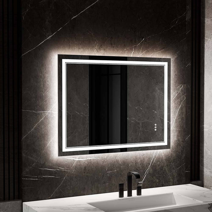 36x48 inch modern led mirror black