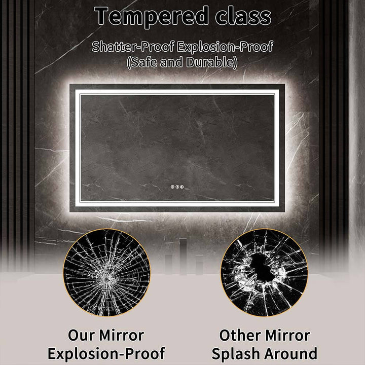 36x60 inch Tempered Glass Vanity Mirror