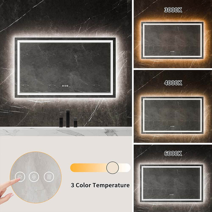 36x60 inch Vanity Mirror 3 Color Temperature Adjustable