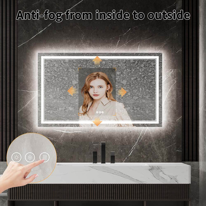 36x60 inch Vanity Mirror Anti Fog Feature