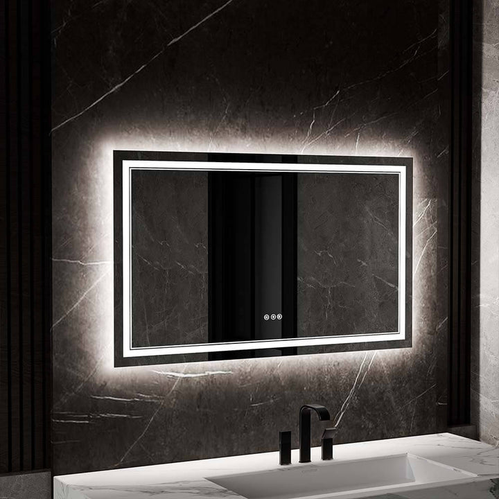 36x60 inch modern led mirror black