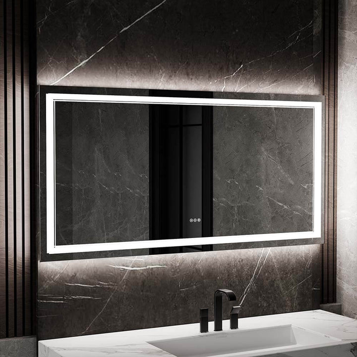 36x72 inch modern led mirror black