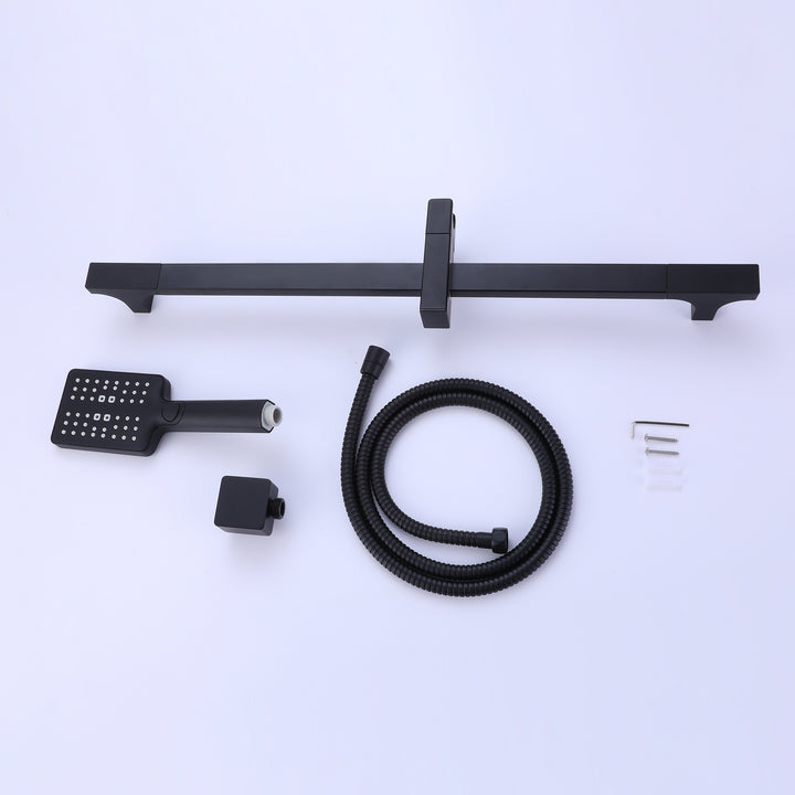 Multi Function Handheld Shower Head with Slide Bar/Grab Bar-Less Rough-in Valve - Modland