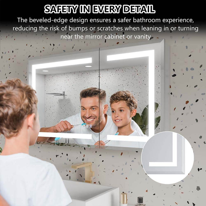 40-inch led bathroom mirror medicine cabinet anti fog