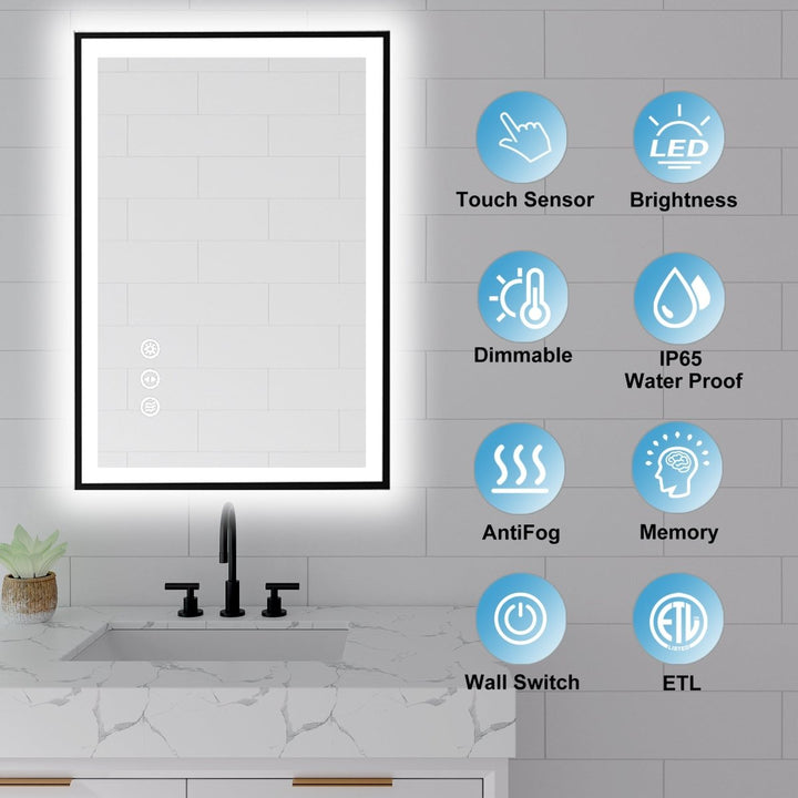 40x32 Feature rich LED mirror with touch control