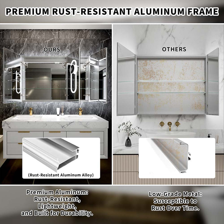 40x32 backlit medicine cabinet premium aluminum vs low grade
