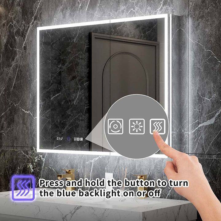 40x32 led medicine cabinet touch control backlight function