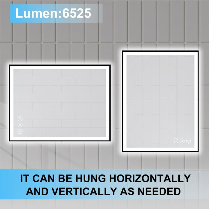 40x32 led mirror horizontal vertical hanging