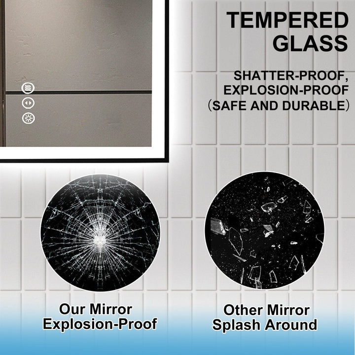 40x32 led mirror shatterproof glass for safe use