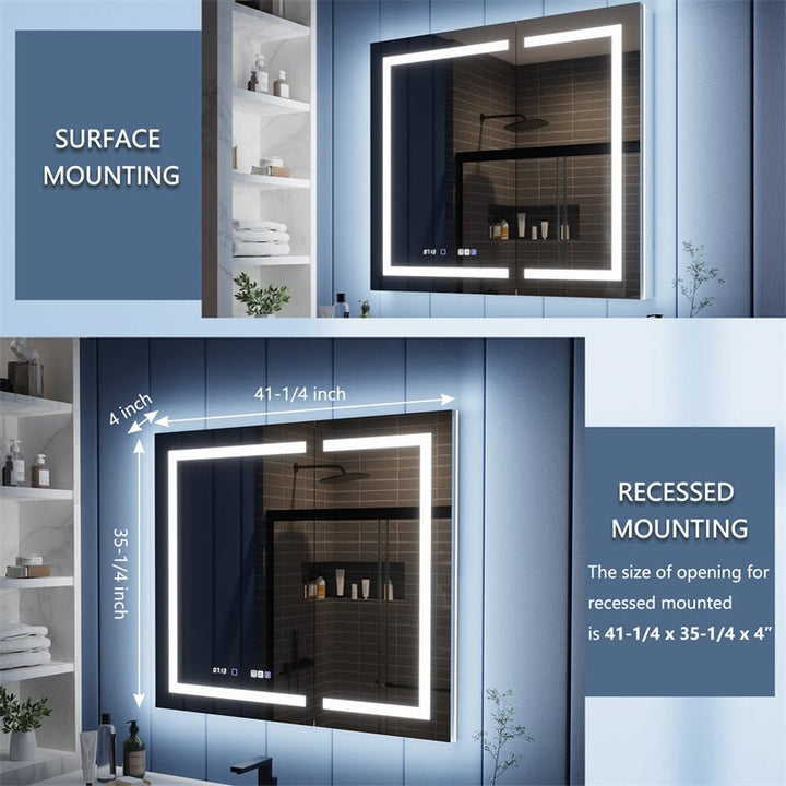 42x36 medicine cabinet surface vs recessed mounting