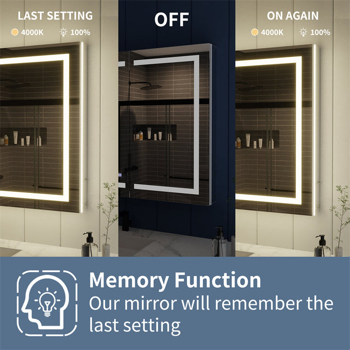 42x36 medicine cabinet with memory function