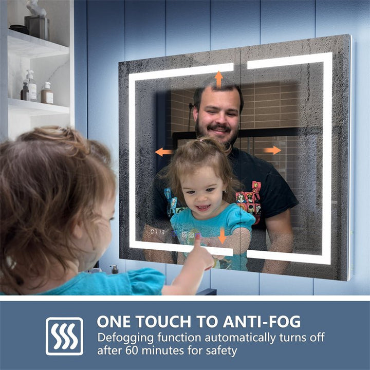 42x36 medicine cabinet with one touch anti-fog