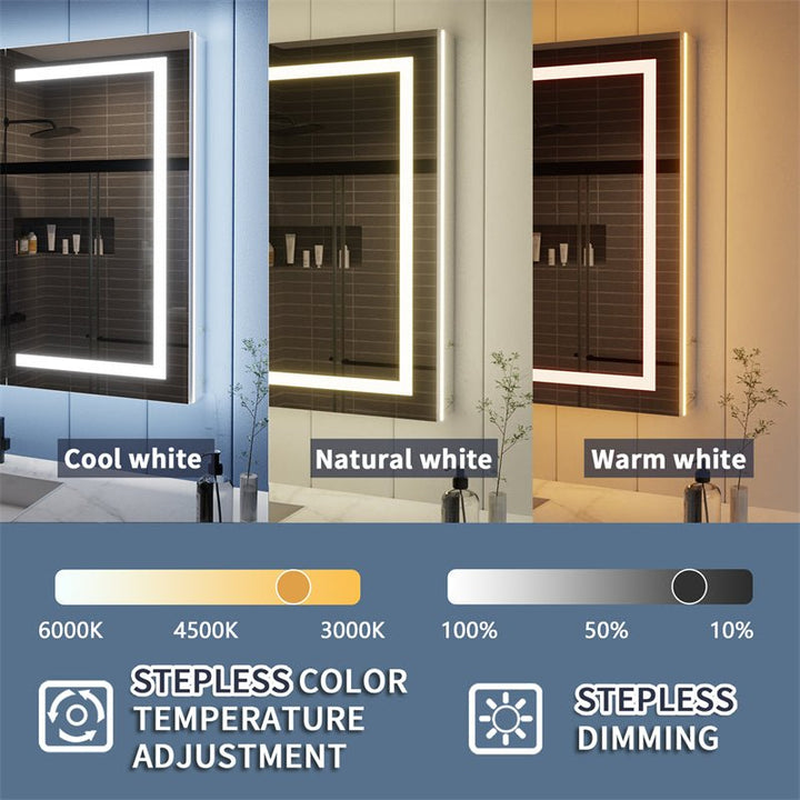 42x36 medicine cabinet with stepless color temperature and dimming