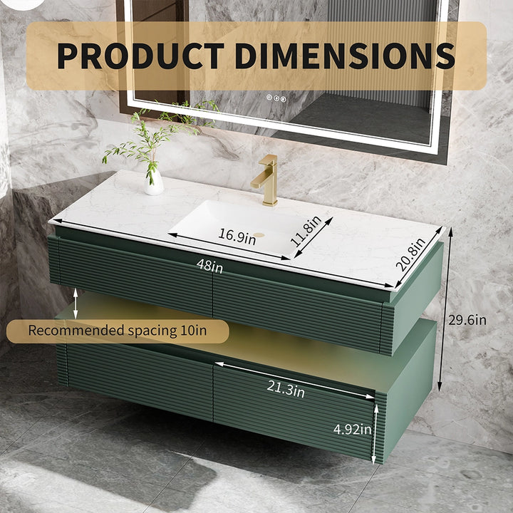 48 inch green bathroom vanity product dimensions with marble top