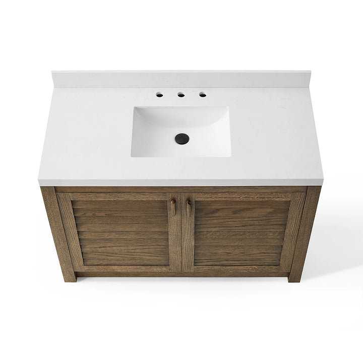48 inch bathroom freestanding vanity front top sink view
